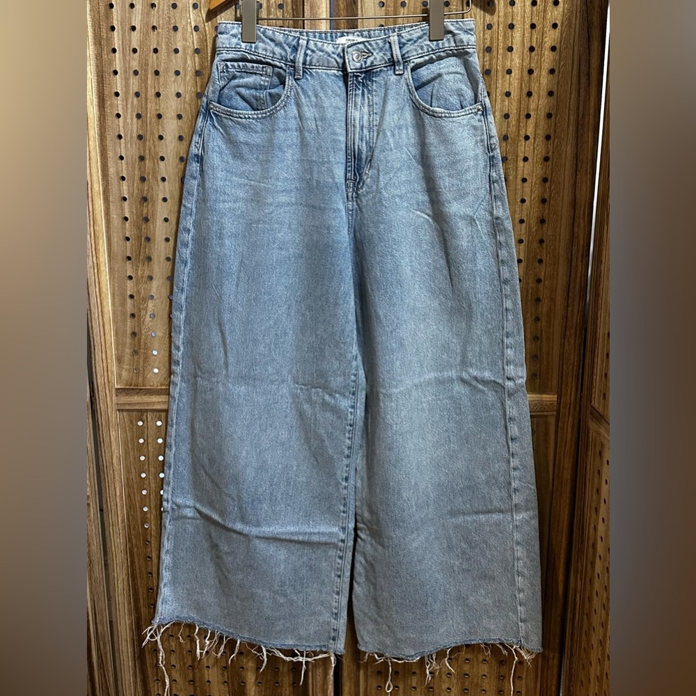 Forever 21 Light Blue Wide Leg Flare Jeans